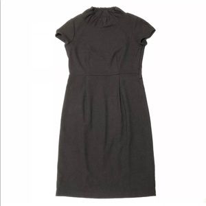 Tex by Max Azria sheath dress belted high neck LBD